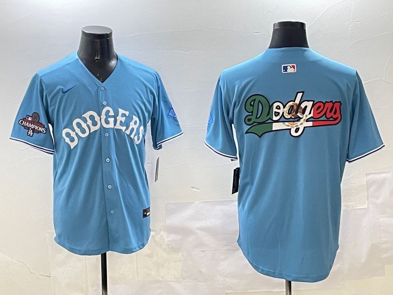 Men Los Angeles Dodgers Blank Light Blue Throwback Game 2025 Nike MLB Jersey style 2->los angeles dodgers->MLB Jersey